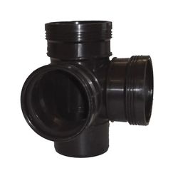 polypropylène (PP) té réduit à joint 45° xmm noir BENOR-marque évacuation Wavin Wafix PP