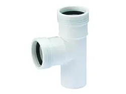 Polypropyleen (PP) manchet-T-stuk 90° 40mm wit BENOR-keur afvoer/sanitair Wavin Wafix PP