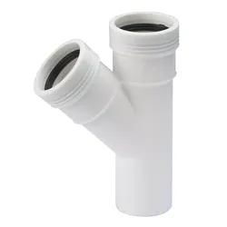 Polypropyleen (PP) manchet-T-stuk 45° 32mm wit BENOR-keur afvoer/sanitair Wavin Wafix PP