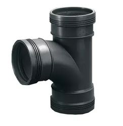 polypropylène (PP) té à joint 90° 75mm noir BENOR-marque évacuation Wavin Wafix PP