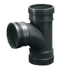 Polypropyleen (PP) manchet-T-stuk 90° 75mm zwart BENOR-keur afvoer/sanitair Wavin Wafix PP