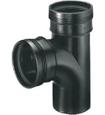 polypropylène (PP) té à joint 90° 110mm noir BENOR-marque évacuation Wavin Wafix PP