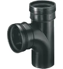 Polypropyleen (PP) manchet-T-stuk 90° 110mm zwart BENOR-keur afvoer/sanitair Wavin Wafix PP