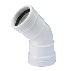 Polypropyleen (PP) manchetbocht 45° 32mm FF wit BENOR-keur afvoer/sanitair Wavin Wafix PP