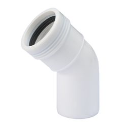 Polypropyleen (PP) manchetbocht 45° 32mm MF wit BENOR-keur afvoer/sanitair Wavin Wafix PP
