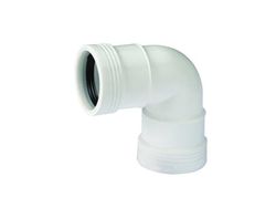 Polypropyleen (PP) manchetbocht 90° 50mm MF wit BENOR-keur afvoer/sanitair Wavin Wafix PP
