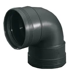 Polypropyleen (PP) manchetbocht 90° 32mm FF zwart BENOR-keur afvoer/sanitair Wavin Wafix PP