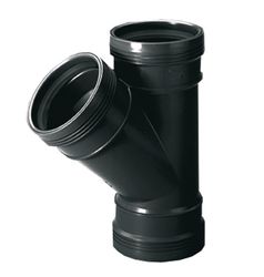 polypropylène (PP) té réduit à joint 45° 50x40mm noir BENOR-marque évacuation Wavin Wafix PP