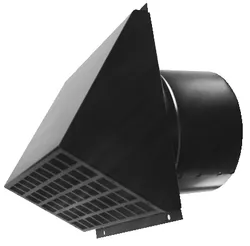 Buitenluchtrooster, Zehnder HRV, rechthoekig 252x265mm, kanaaldiam. Ø170mm, staal zwart